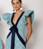 Vestido Vivo Perforado (Celeste) - Imagen 3