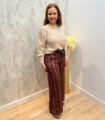 Pantalón de cuadros (Burdeos/Beige)