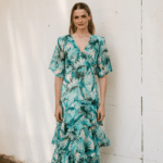 Vestido Brigitte Palmeras (Azul)