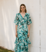 Vestido Brigitte Palmeras (Azul)