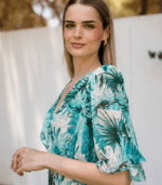 Vestido Brigitte Palmeras (Azul) - Imagen 4