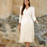 Vestido flecos (Beige)