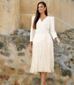 Vestido flecos (Beige)
