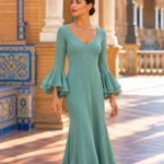 Vestido de flamenca Alaba – Verde agua