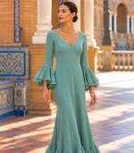 Vestido de flamenca Alaba – Verde agua