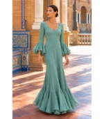 Vestido de flamenca Alaba – Verde agua - Imagen 2