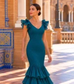 Vestido de flamenca Princesa – Verde petróleo