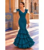Vestido de flamenca Princesa – Verde petróleo - Imagen 2