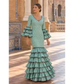 Vestido de flamenca Sevilla – Verde agua - Imagen 2