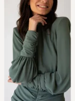 Vestido Omaira Verde Grisáceo - Imagen 3
