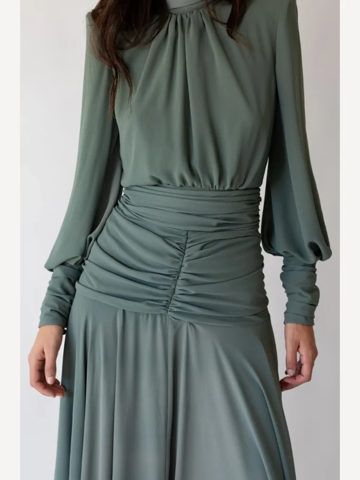 Vestido Omaira Verde Grisáceo - Imagen 4