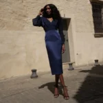 Vestido Raquel Azul Marino
